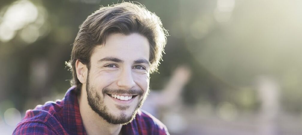 happy man who enlarged his penis with a nose